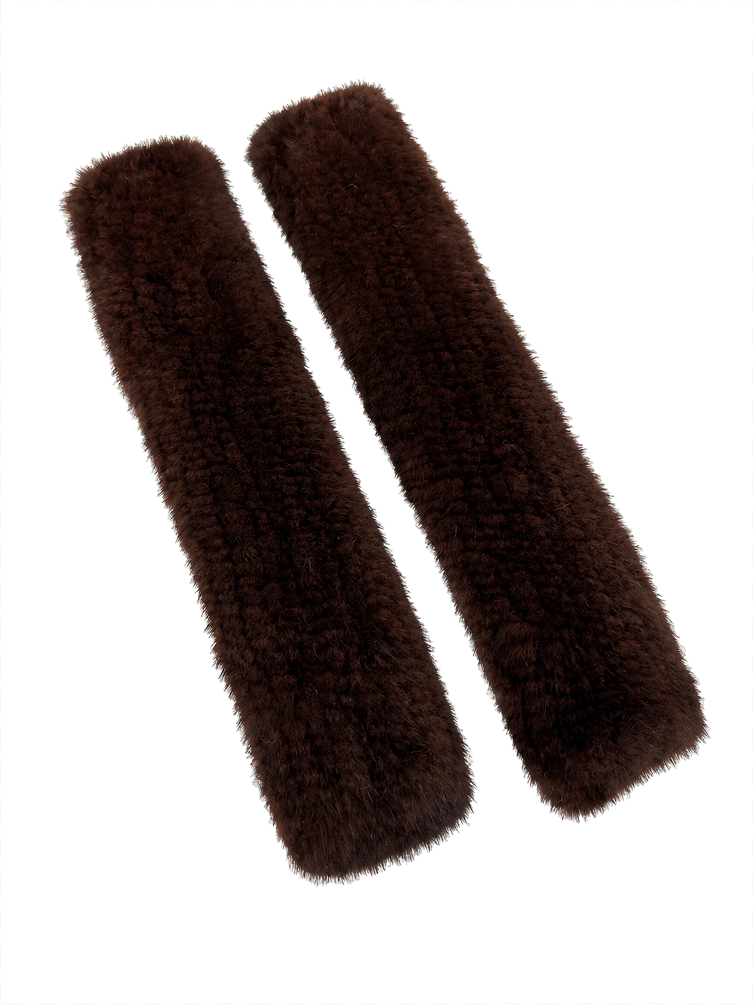 Dark Brown genuine mink fur fingerless arm warmers, product view