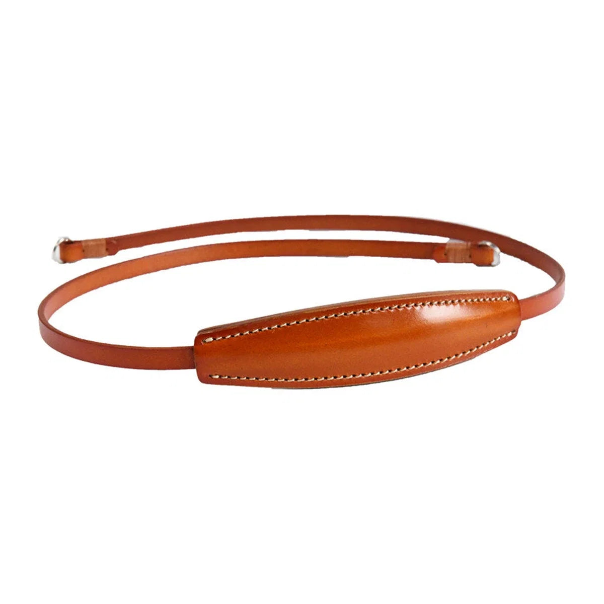 Sunset Yellow cowhide leather camera shoulder strap full view