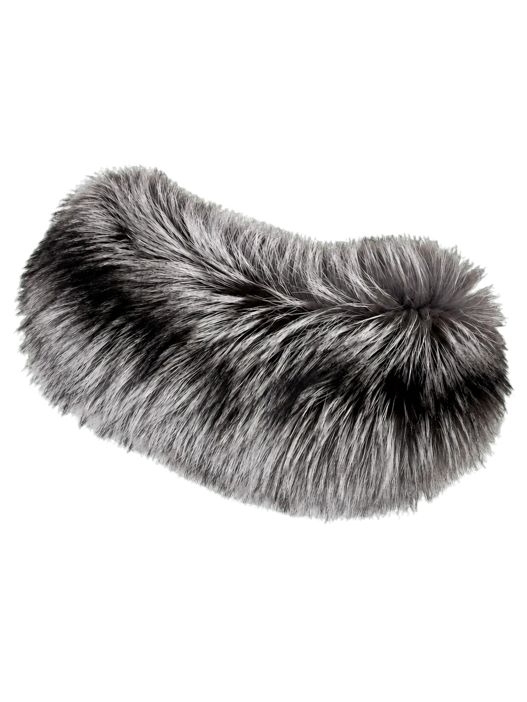 Silver Black fox fur shoulder wrap isolated on a transparent background