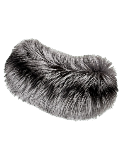 Silver Black fox fur shoulder wrap isolated on a transparent background