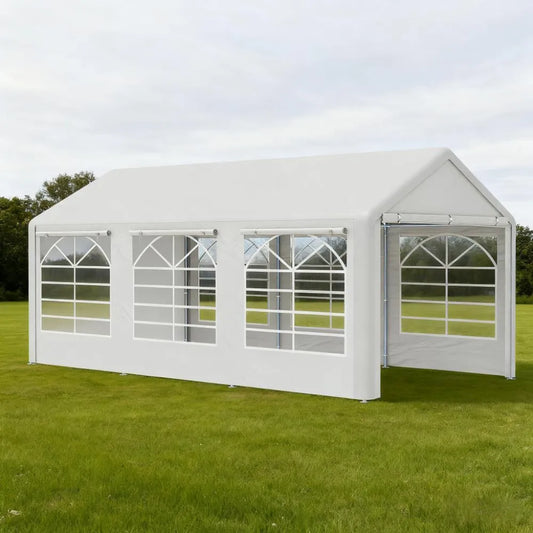 White Party Tent 10' x 20' Heavy Duty Party Tent Large Canopy Tent, Sun Shade Shelter for Parties, Wedding, Outdoor Events, BBQ – view 2