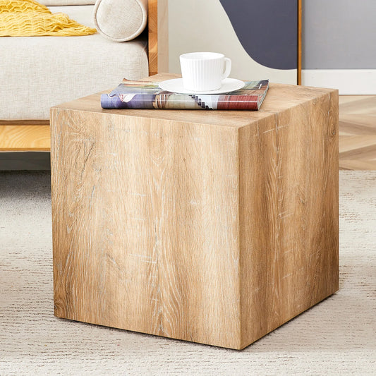 Elevate your living space with this square modern MDF coffee table that showcases smooth, light wood color texture patterns. It is characterized by – view 2
