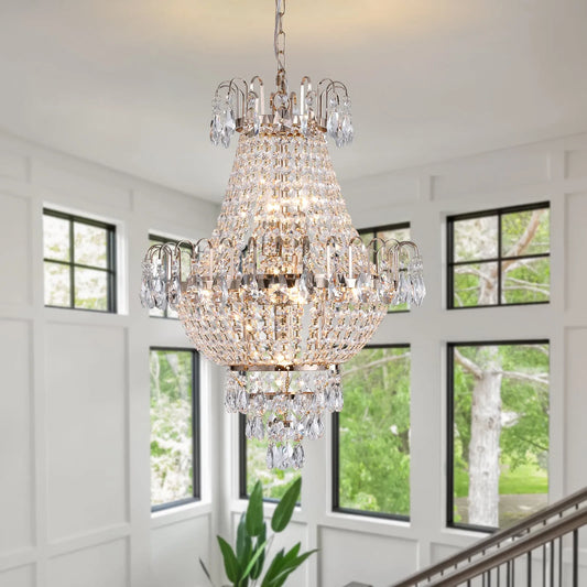 Gold Crystal Chandeliers,Large Contemporary Luxury Ceiling Lighting for Living Room Dining Room Bedroom Hallway – view 2