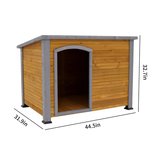 Dog House Outdoor & Indoor Wooden Dog Kennel for Winter with Raised Feet Weatherproof for Large Dogs – view 2