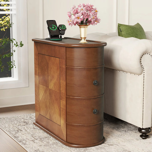 End Table with Charging Station,Sofa Side Table with Drawers, No Assembly Required(Expect Arrival Date 2025/4/16) – view 2
