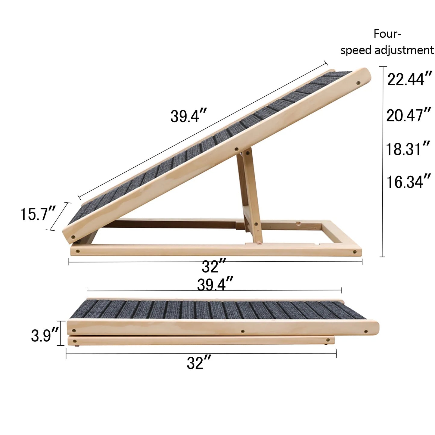 (UPGRADED) Dog Ramp for Bed, Extra Wide Excellent Traction, Pet Ramp for Small Dogs to Get on Couch Car, Non-Slip Rubber Surface, 16' Wide Hold up to – view 2