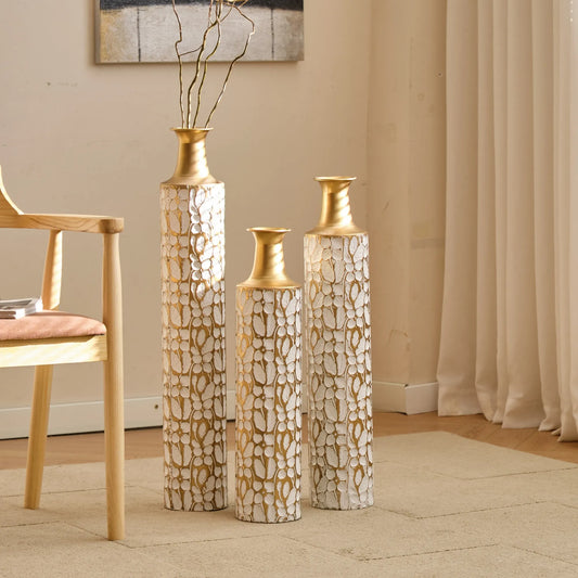 Floor Vases Gold Large Vases - 32/28/24-Inch Decorative High Vases Set of 3 for Home Décor Vintage Large Vases Representing Twigs, Twigs Dried – view 2
