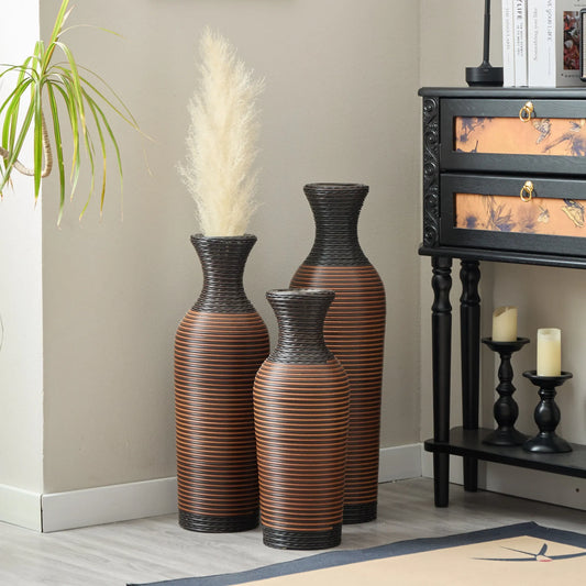 Desktop Vase, Brown Decorative Floor Vase, Classic and Neat Floor Vase, High Independent Flower Stand, Artificial Vine Vase, PVC Floor Vase, Home – view 2