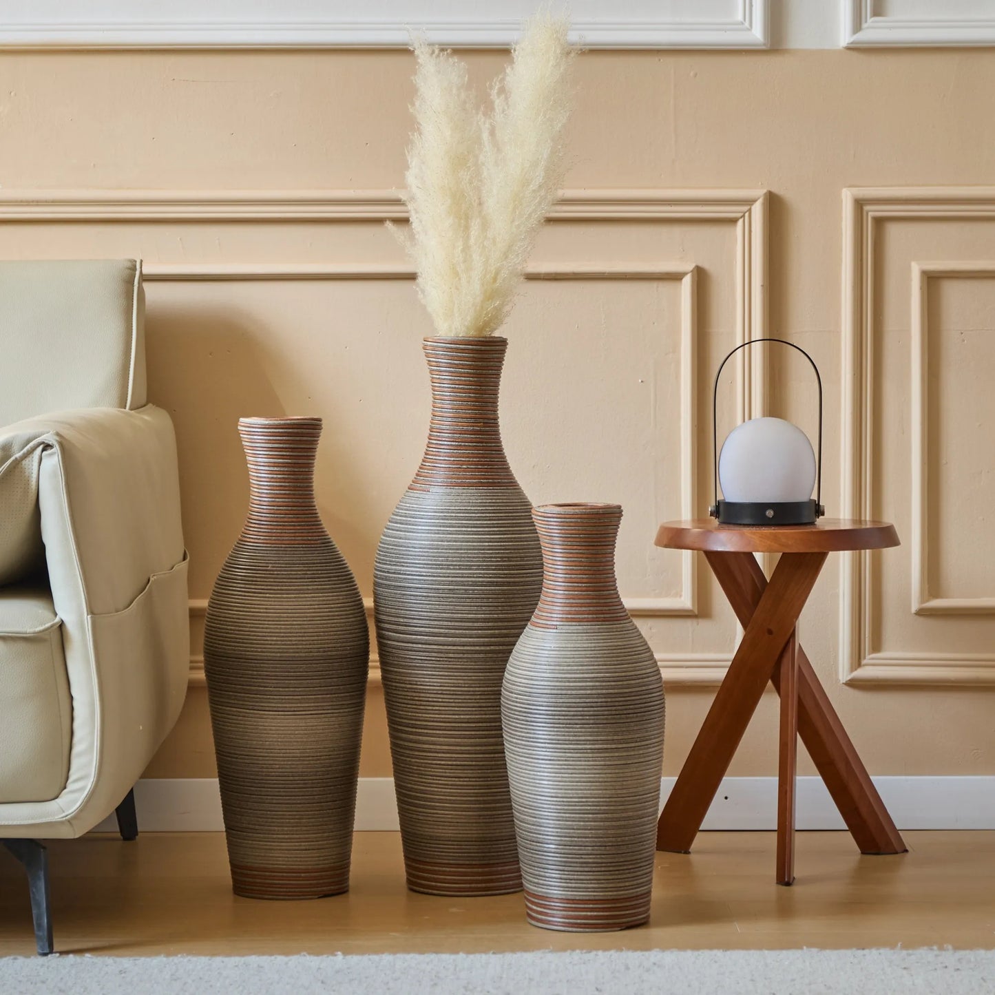 Desktop Vase, Brown Decorative Floor Vase, Classic and Neat Floor Vase, High Independent Flower Stand, Artificial Vine Vase, PVC Floor Vase, Home – view 2