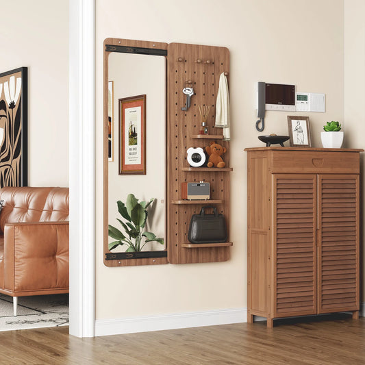 47.6 x 15.7 inch multi-functional design panel wall-mounted full-length mirror, space-saving, can be pushed and pulled. Suitable for bedroom/living – view 2