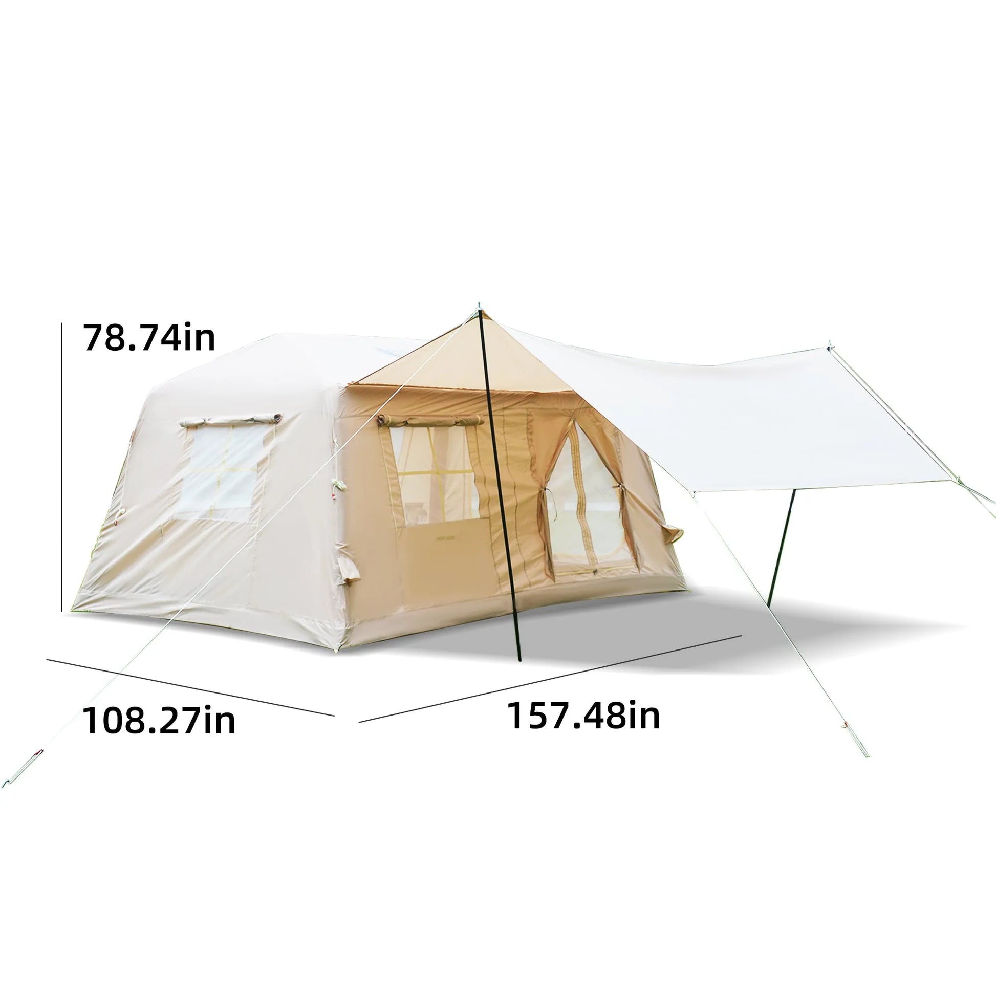 11 m ² Inflatable Tents for Camping, Blow Up Tent with Hand Pump, Easy Setup InflatableTent 4 Season Tent with Canopy , Waterproof Oxford Air – view 2