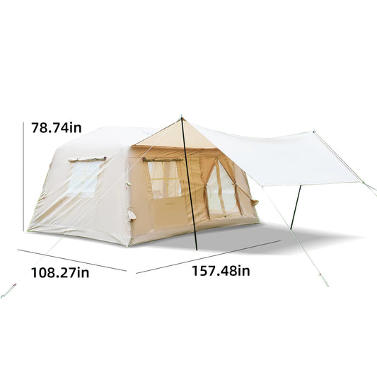 11 m ² Inflatable Tents for Camping, Blow Up Tent with Hand Pump, Easy Setup InflatableTent 4 Season Tent with Canopy , Waterproof Oxford Air – view 2