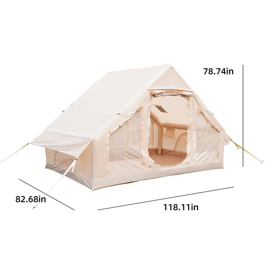 Inflatable Camping Tents with Hand Pump, Air Glamping Tents, Easy Setup Waterproof and Windproof Blow up Tent, 4 Seasons Oxford Cabin Tent with Mesh – view 2