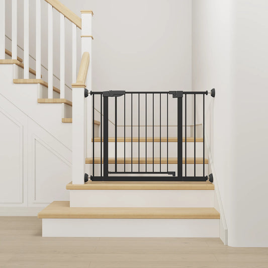 29.5-45.3' Wide Baby Gate with wall protector for Stairs, Dog Gate Indoor for Doorways, No Drilling Pressure Mounted Pet Gates for Kids, Easy Walk – view 2