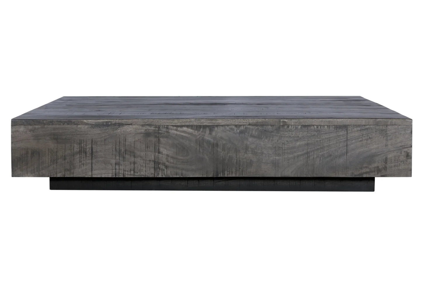 Charcoal Finish Solid Wood Low Profile Rough Coffee Table – view 3