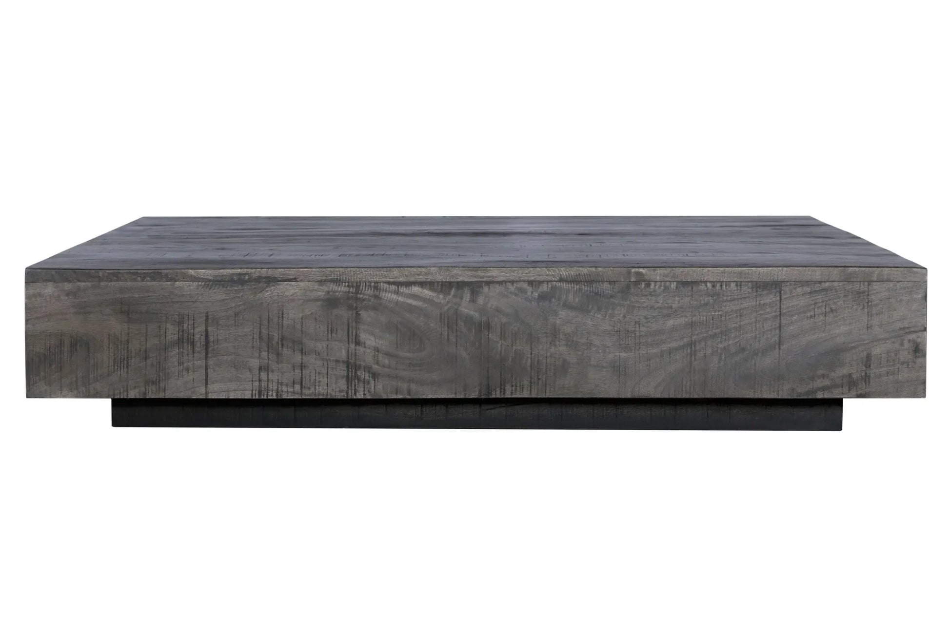 Charcoal Finish Solid Wood Low Profile Rough Coffee Table – view 3