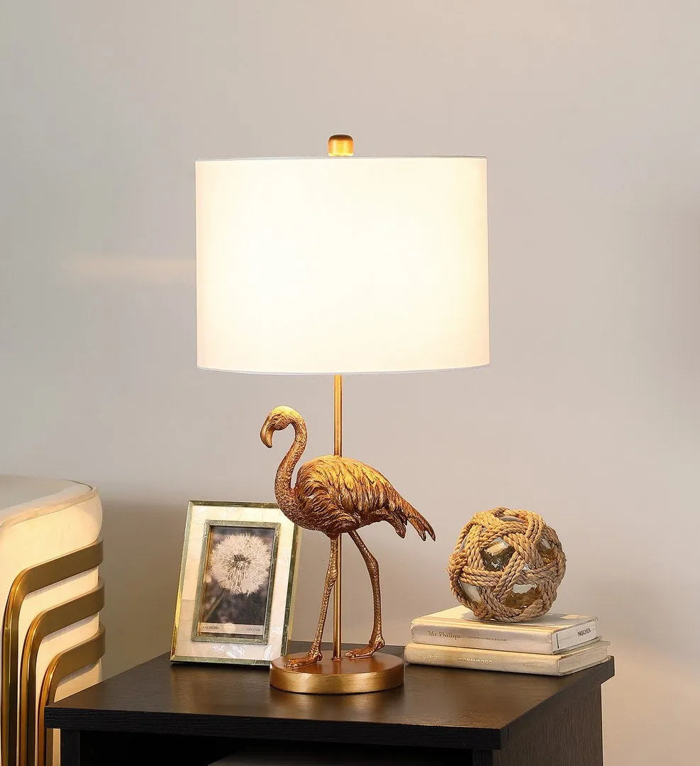 26' Matte Gold Flamingo Resin Table Lamp – view 3