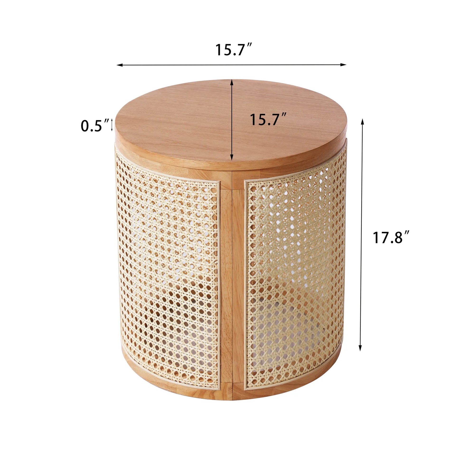 RUBBER SOLID WOOD SIDE TABLE,NATURAL COLOR – view 3