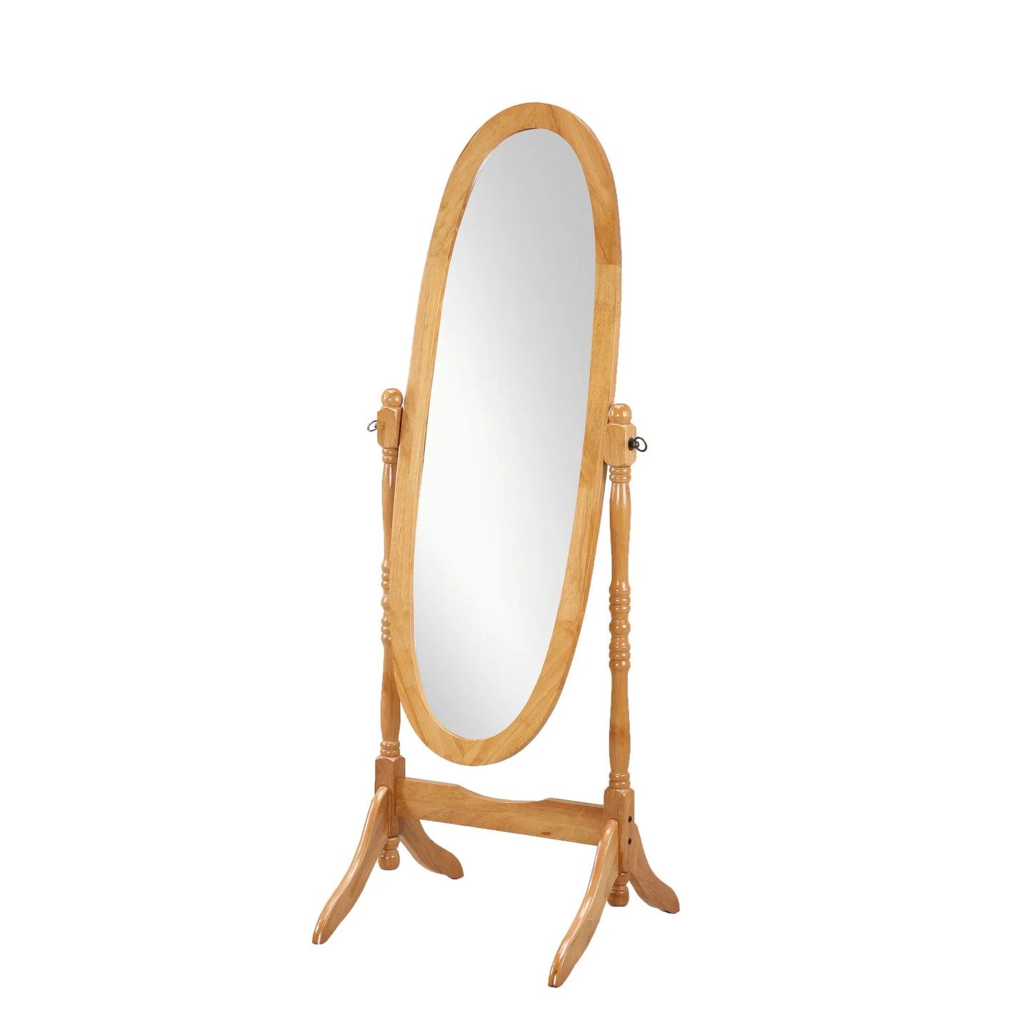 Traditional Queen Anna Style Wood Floor Cheval Mirror, Oak Finish – view 3