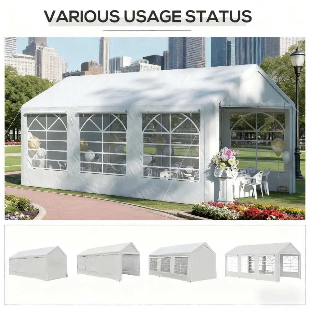 White Party Tent 10' x 20' Heavy Duty Party Tent Large Canopy Tent, Sun Shade Shelter for Parties, Wedding, Outdoor Events, BBQ – view 3