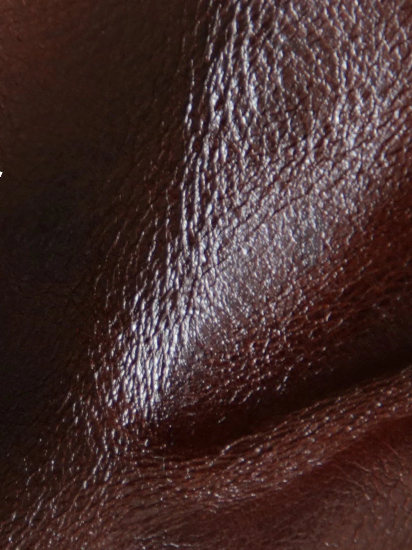 Close-up of the natural grain on vegetable-tanned top-grain leather