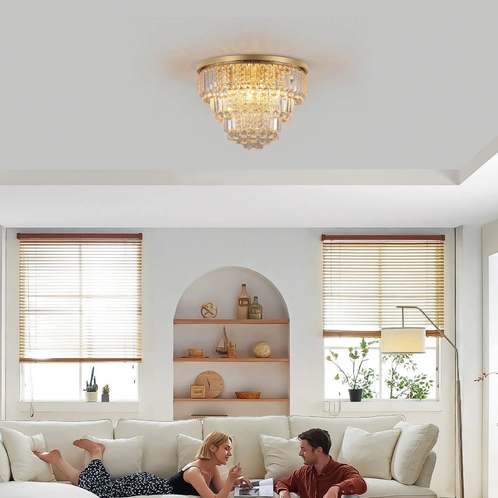Gold luxury modern style crystal lights,large ceiling chandeliers,dining room,living room,bedroom (Bulb Not Included) – view 3