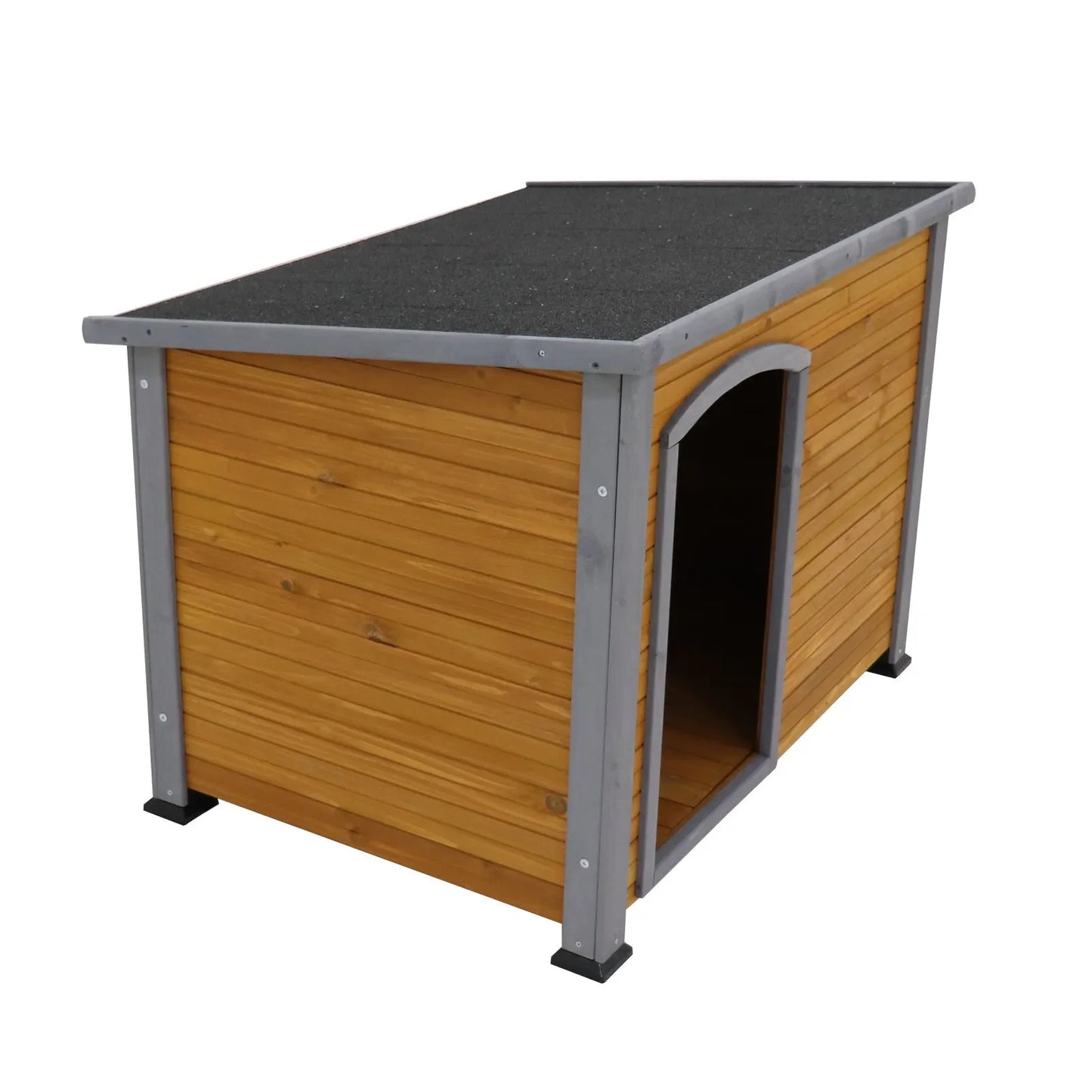 Dog House Outdoor & Indoor Wooden Dog Kennel for Winter with Raised Feet Weatherproof for Large Dogs – view 3
