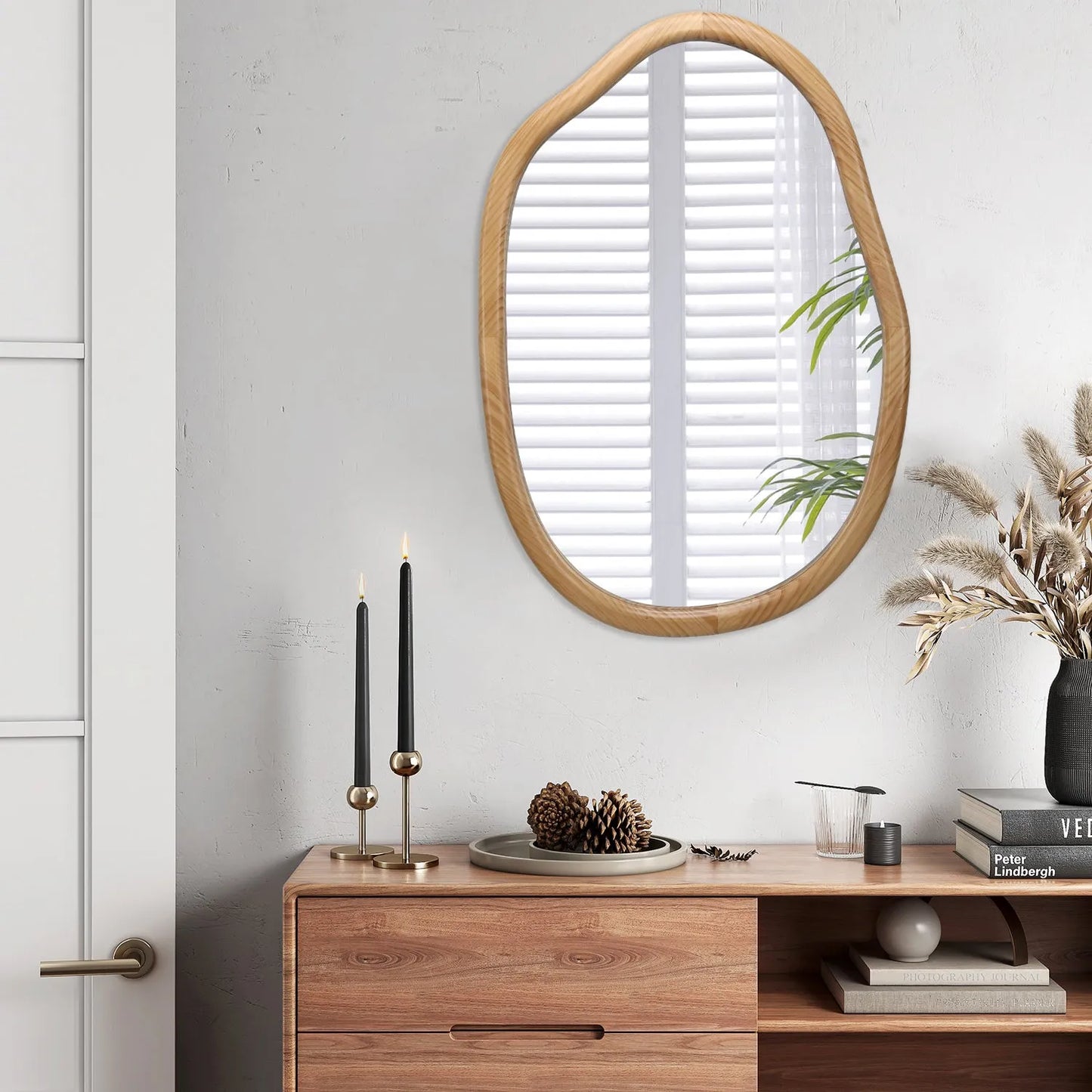 Irregular Wall Mirror Decorative, Asymmetrical Mirror for Wall Decor, Wavy Accent Mirrors for Living Room Bathroom Bedroom Entryway, Abstract – view 3