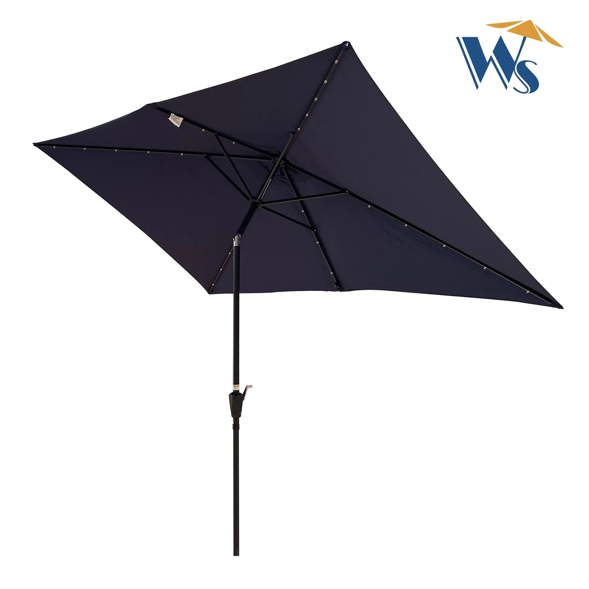 10 x 6.5t Rectangular Patio Solar LED Lighted Outdoor Umbrellas with Crank and Push Button Tilt for Garden Backyard Pool Swimming Pool – view 3