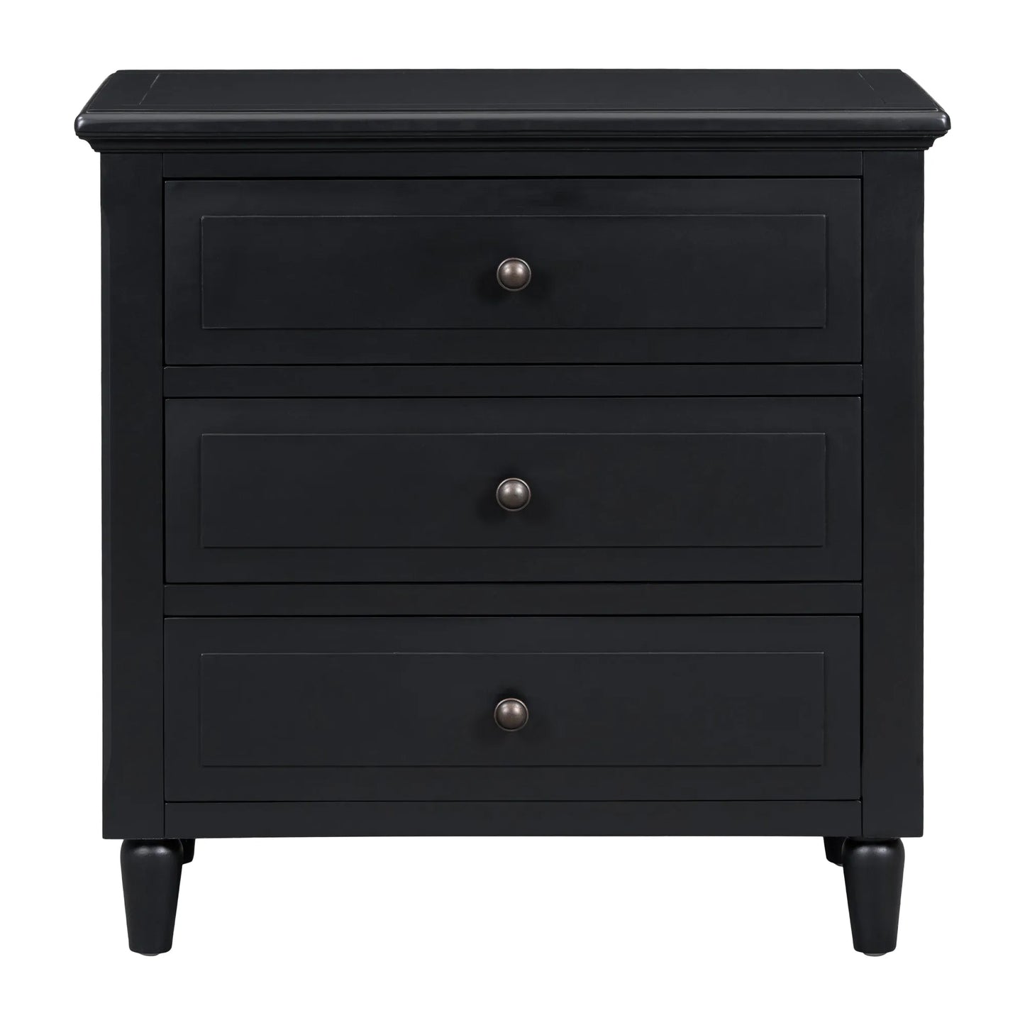 U_STYLE 28''painted Nightstand with 3 Drawers and Smooth Gliding Rails ,Simple Bedside Cabinet with Metal handle, Minimalist Sofa Side Table with – view 3