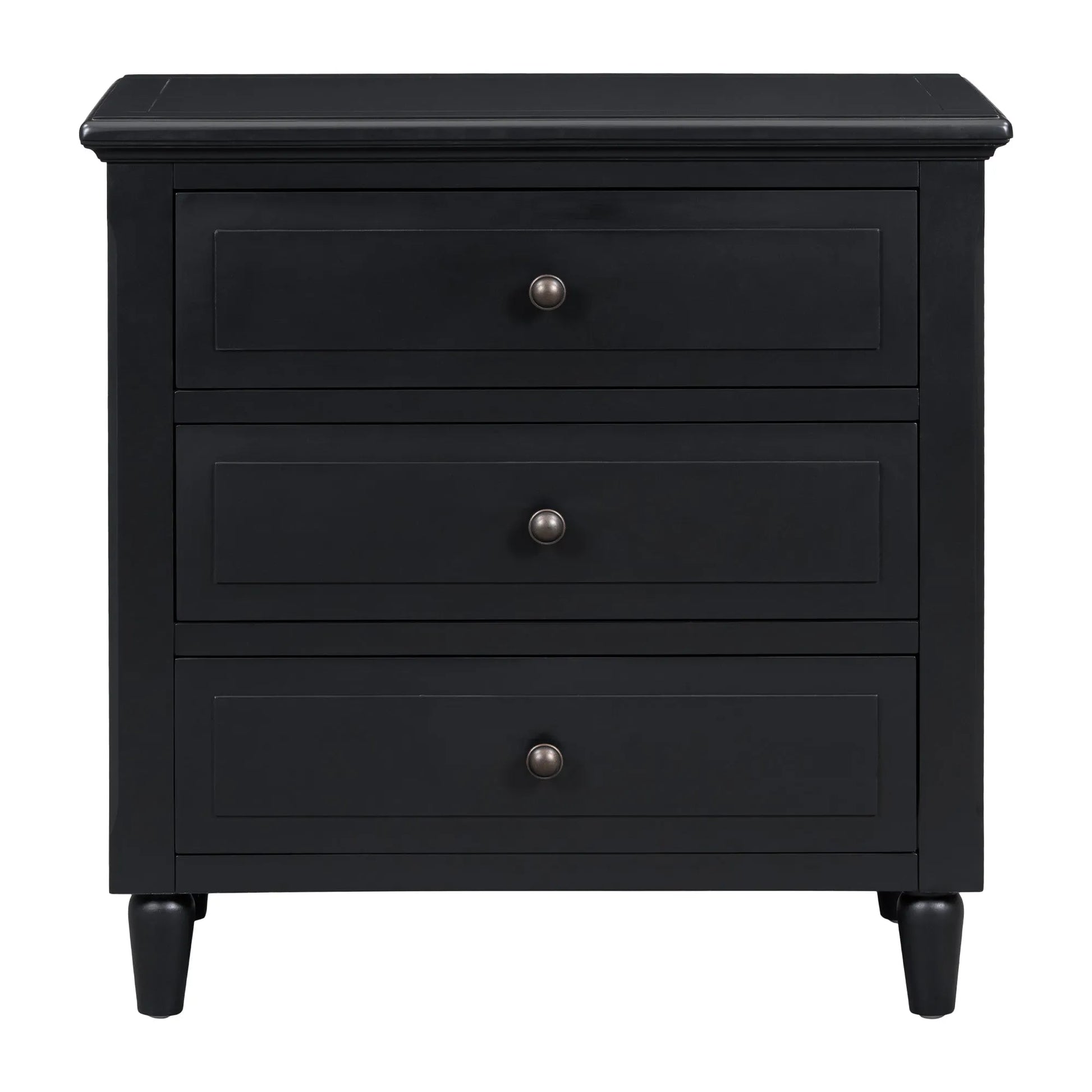 U_STYLE 28''painted Nightstand with 3 Drawers and Smooth Gliding Rails ,Simple Bedside Cabinet with Metal handle, Minimalist Sofa Side Table with – view 3