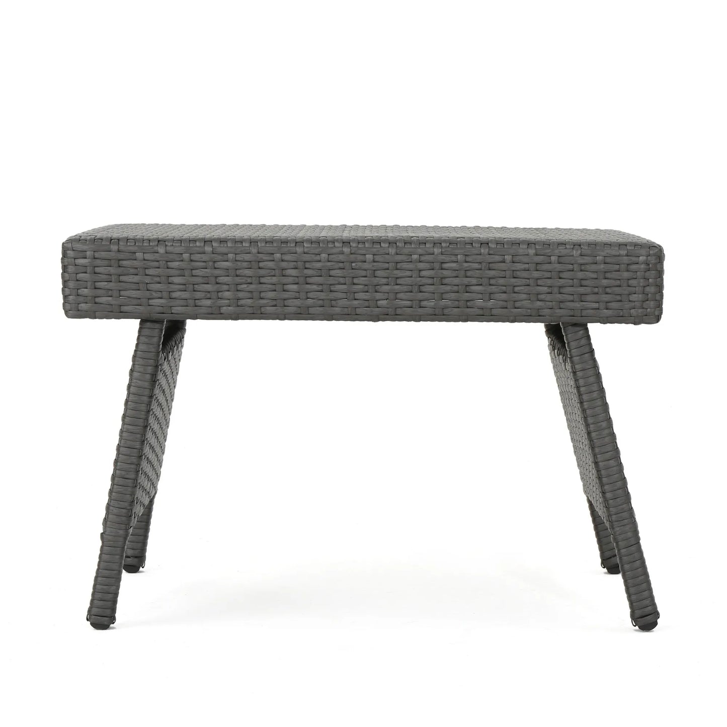 Outdoor Wicker Table with Rectangular Tabletop, Grey – view 4