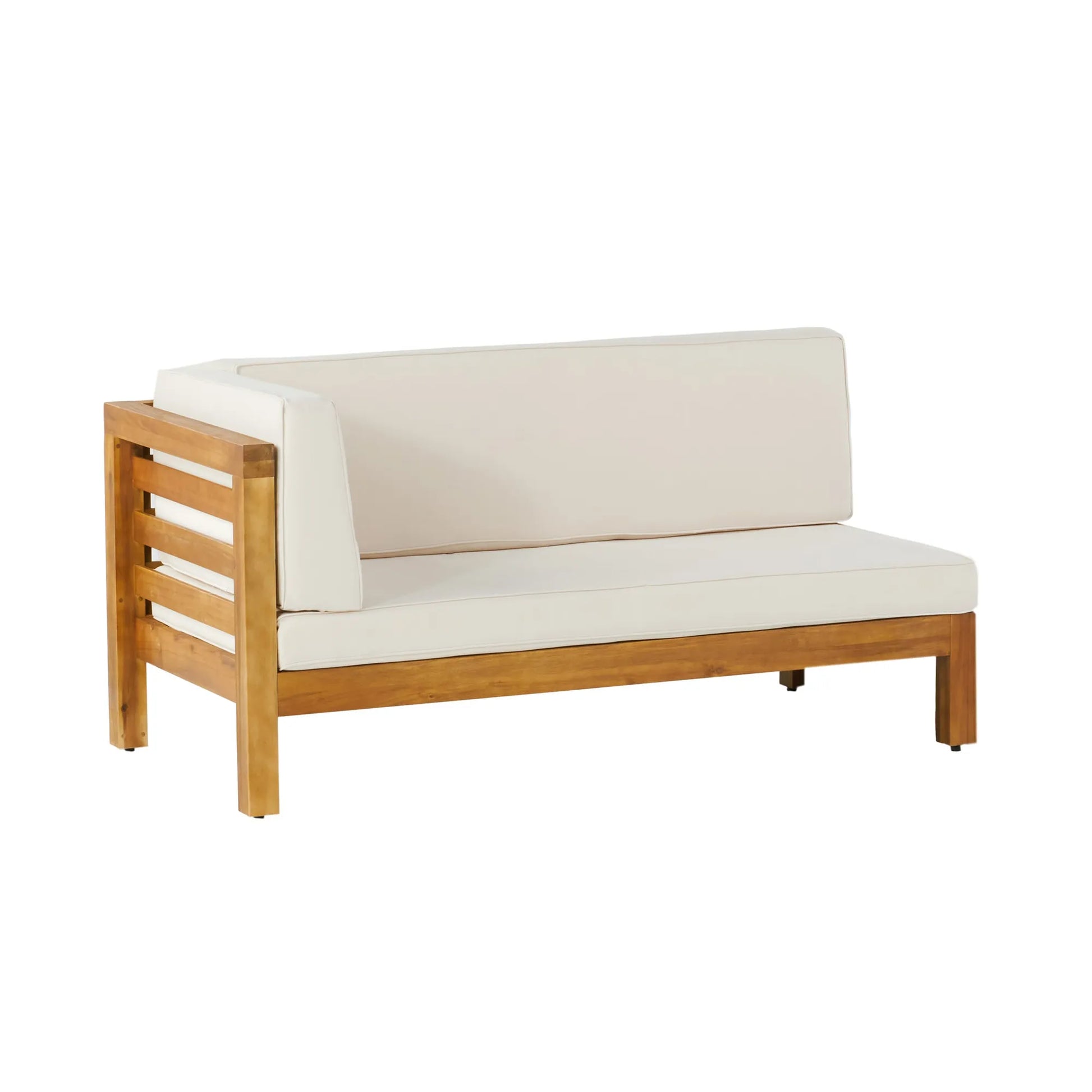 OUTDOOR WOODEN SECTIONAL SET WITH CUSHIONS, BEIGE – view 4