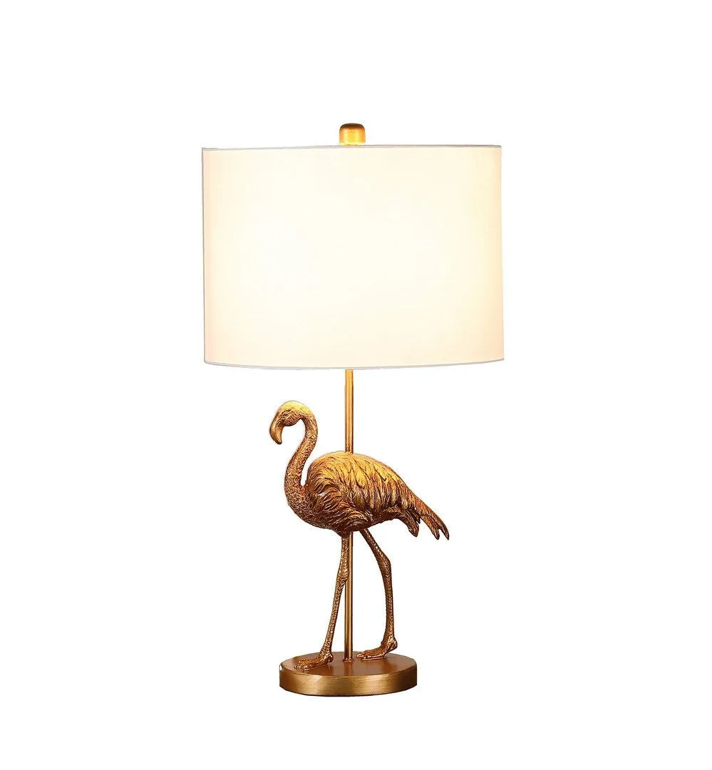 26' Matte Gold Flamingo Resin Table Lamp – view 4