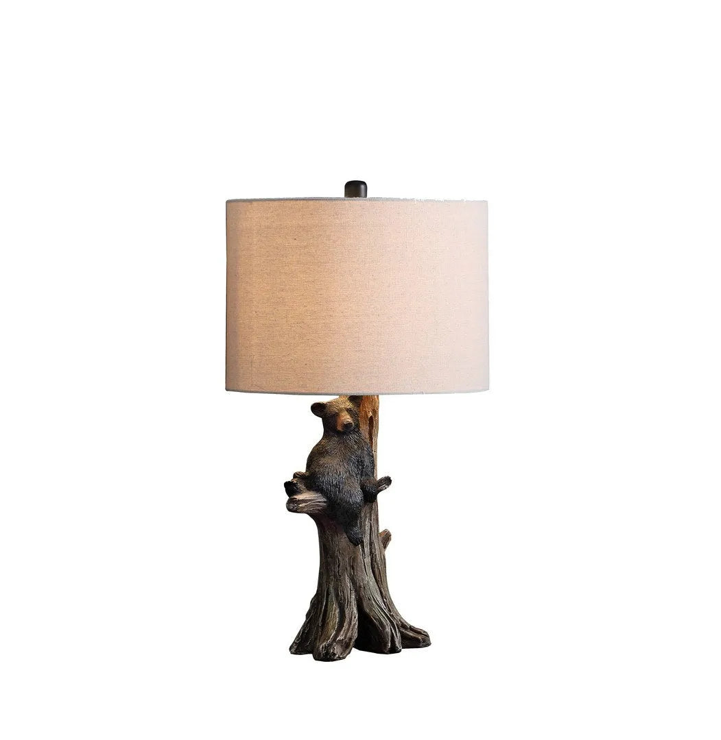 24.75' In Black Bear On A Tree Polyresin Table Lamp – view 4