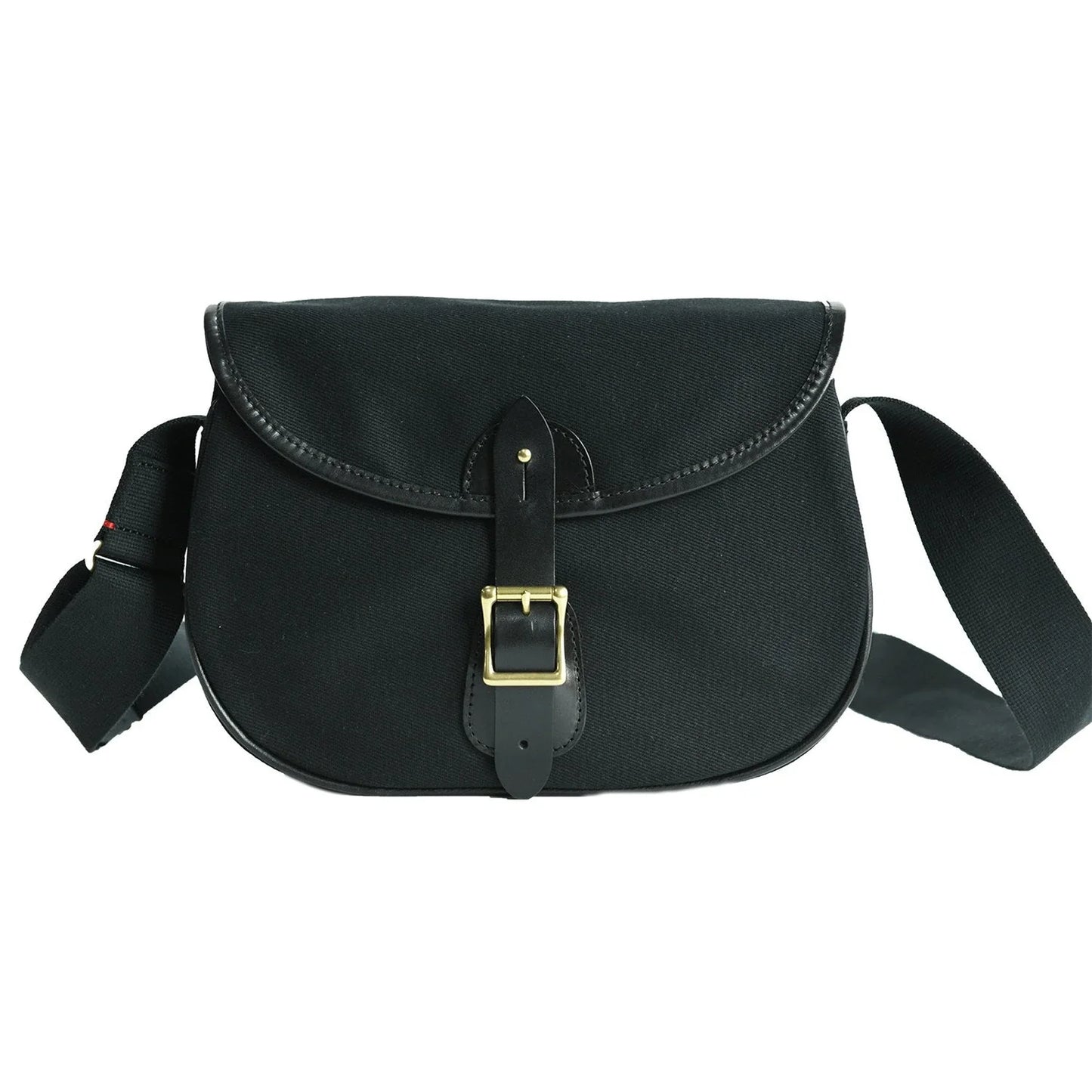 Black waxed canvas camera bag full product view