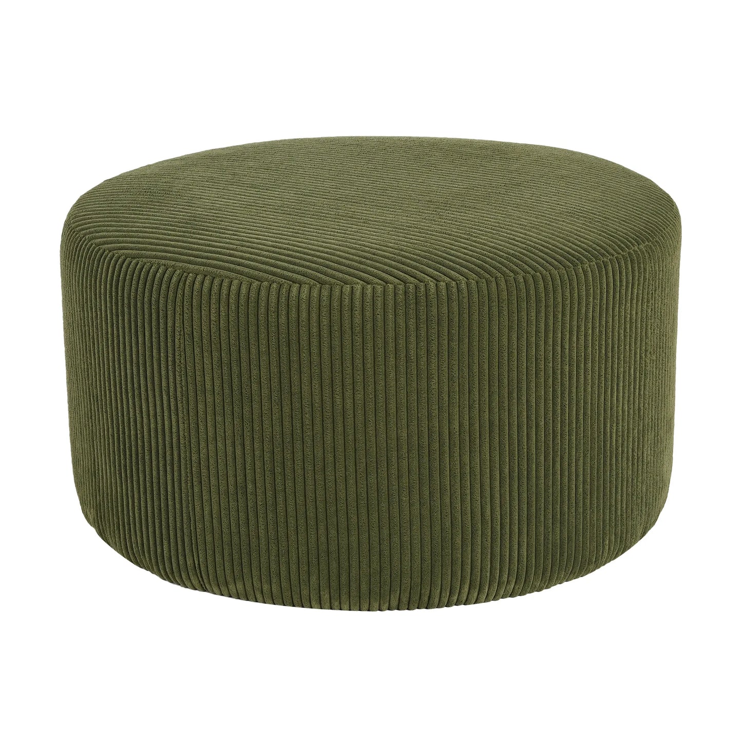 Upholstered Round Ottoman,Olive Green,Corduroy – view 4