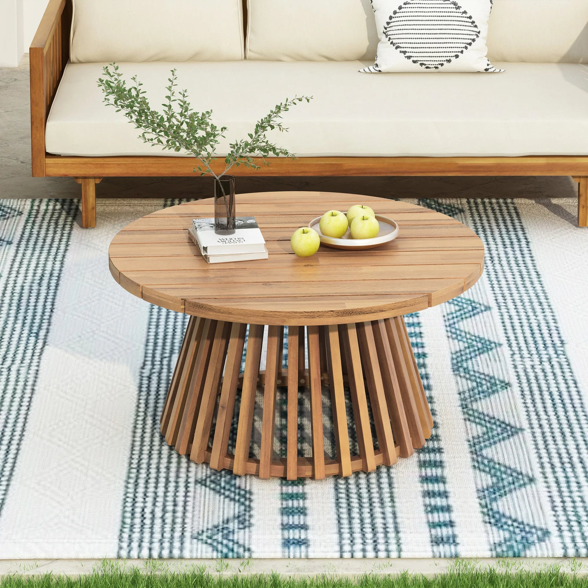 Acacia Wood Patio Coffee Table – view 4