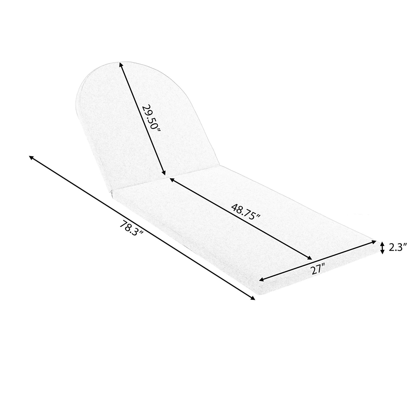 Outdoor Chaise Lounge Chair, Acacia wood Pool Chair with Adjustable Backrest and Cushion, Outdoor Lounge Chair for Beach, Yard, or Poolside (Beige – view 4