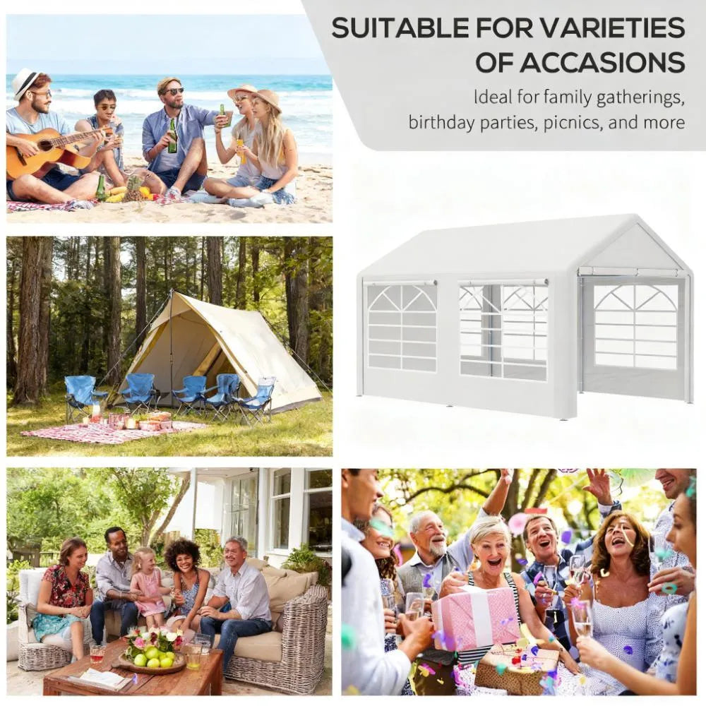 White Party Tent 10' x 20' Heavy Duty Party Tent Large Canopy Tent, Sun Shade Shelter for Parties, Wedding, Outdoor Events, BBQ – view 4