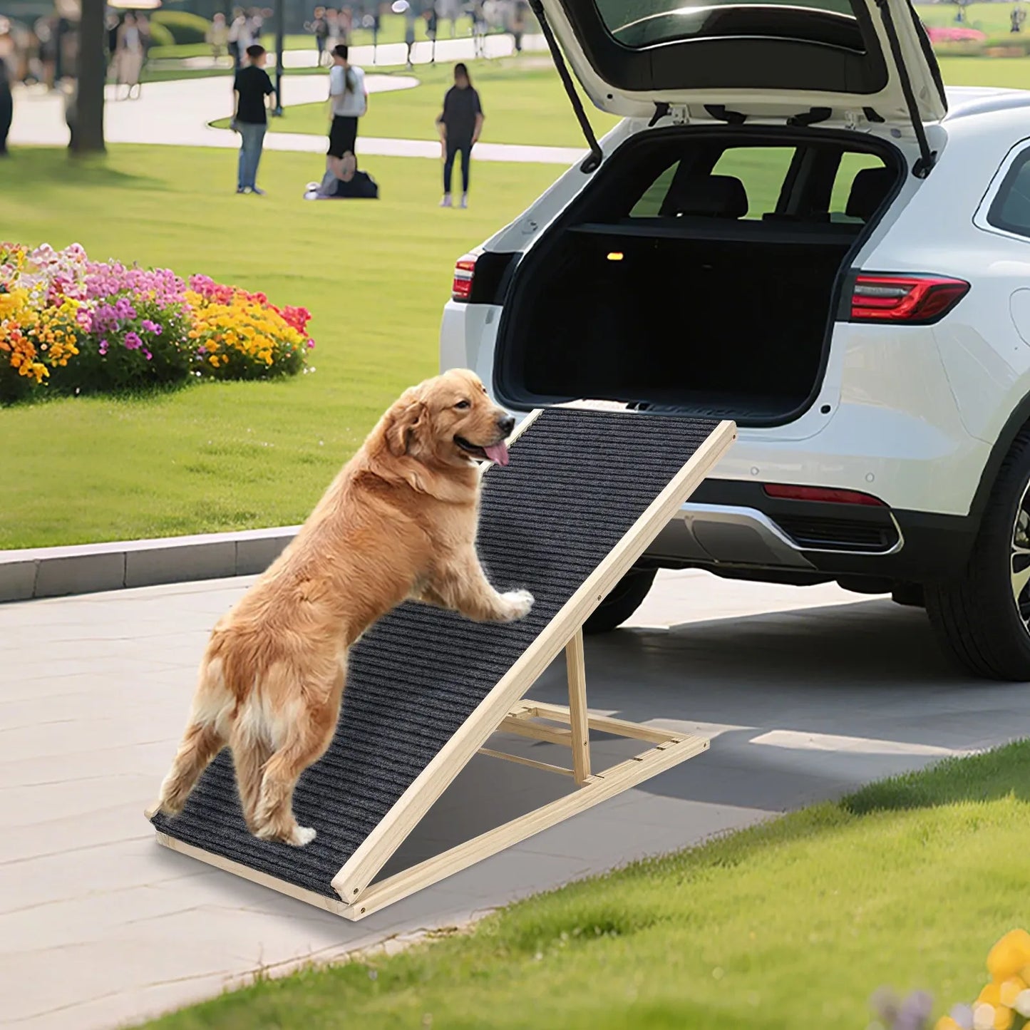 (UPGRADED) Dog Ramp for Bed, Extra Wide Excellent Traction, Pet Ramp for Small Dogs to Get on Couch Car, Non-Slip Rubber Surface, 16' Wide Hold up to – view 4
