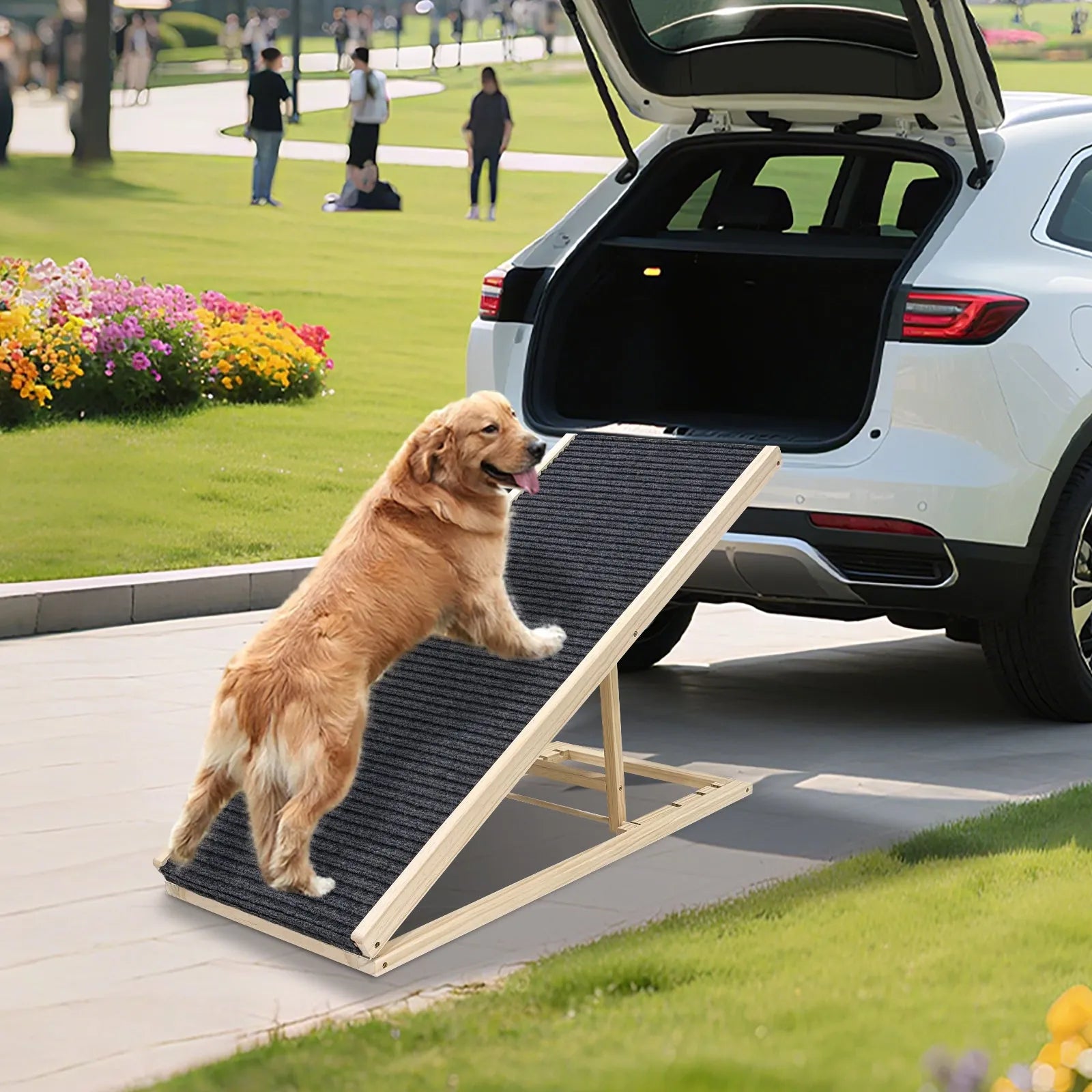 (UPGRADED) Dog Ramp for Bed, Extra Wide Excellent Traction, Pet Ramp for Small Dogs to Get on Couch Car, Non-Slip Rubber Surface, 16' Wide Hold up to – view 4
