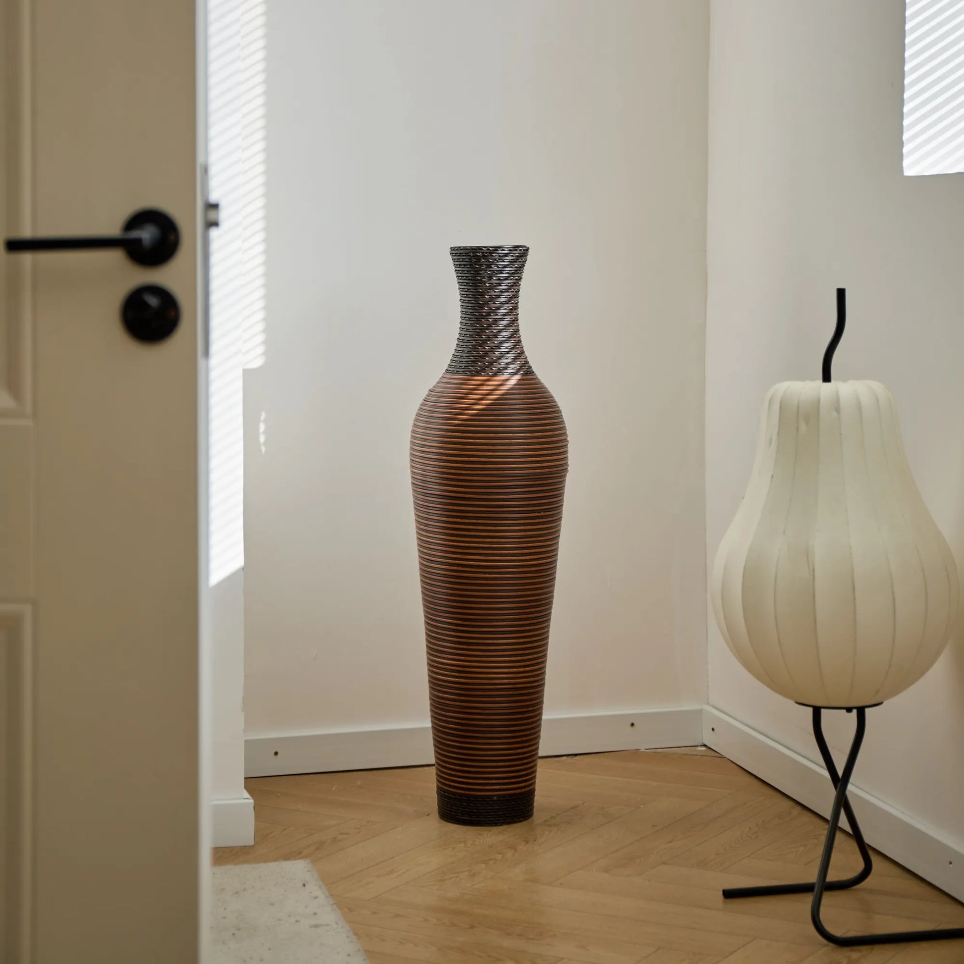 39' Tall Standing Designer Floor Vases with Elegant Two-Tone Dark Brown Finishes - Ideal for Decorating Living Rooms, Bedrooms, Entryways Perfect for – view 4