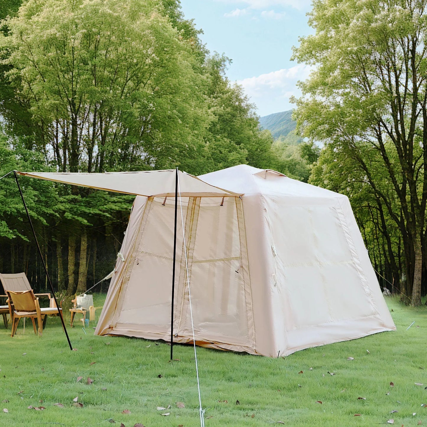 5.76 m ² Inflatable Tents for Camping with canopy, Blow Up Tent with Hand Pump, Easy Setup InflatableTent 4 Season Tent, Waterproof Oxford Air – view 4