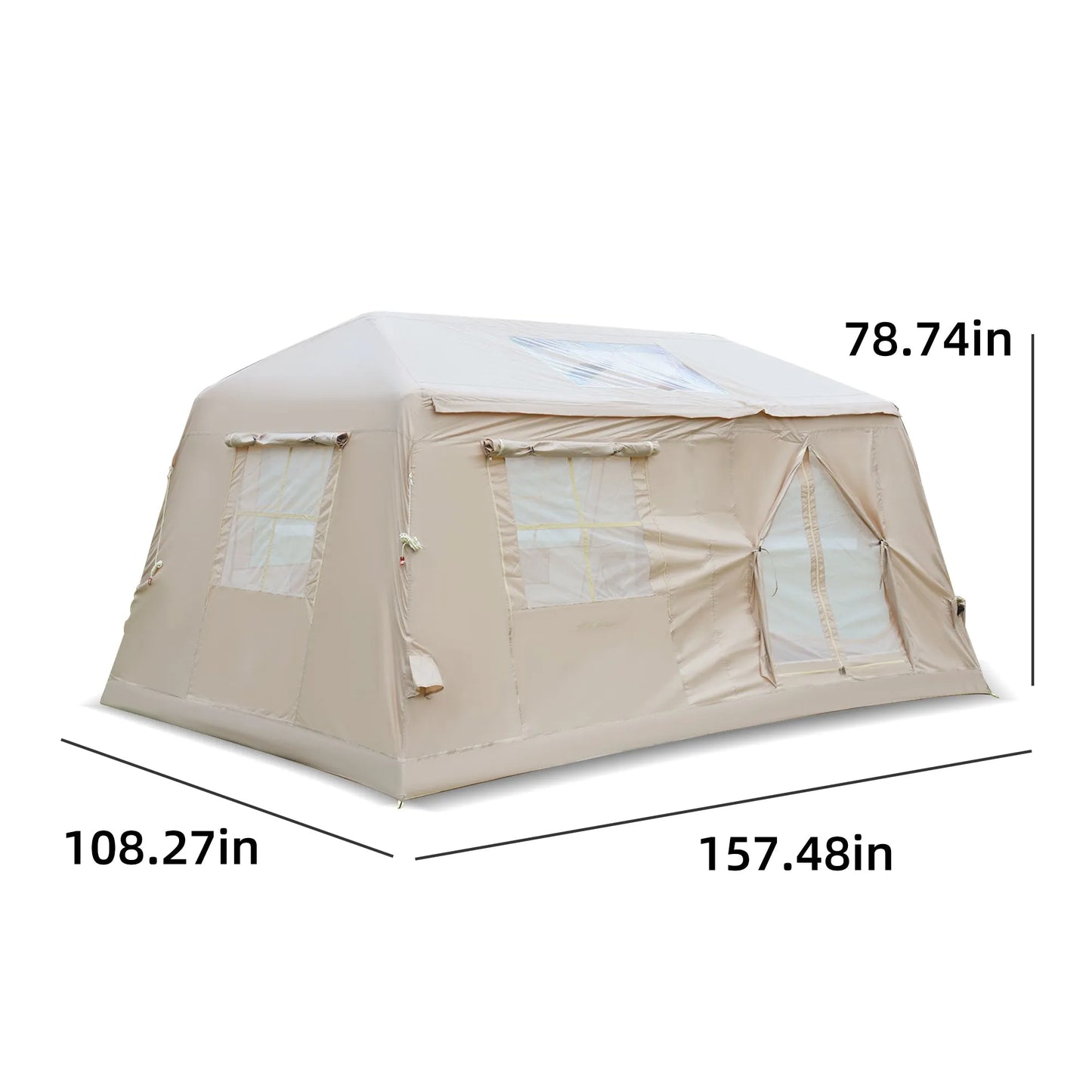 11 m ² Inflatable Tents for Camping, Blow Up Tent with Hand Pump, Easy Setup InflatableTent 4 Season Tent, Waterproof Oxford Air Glamping Tents for – view 4