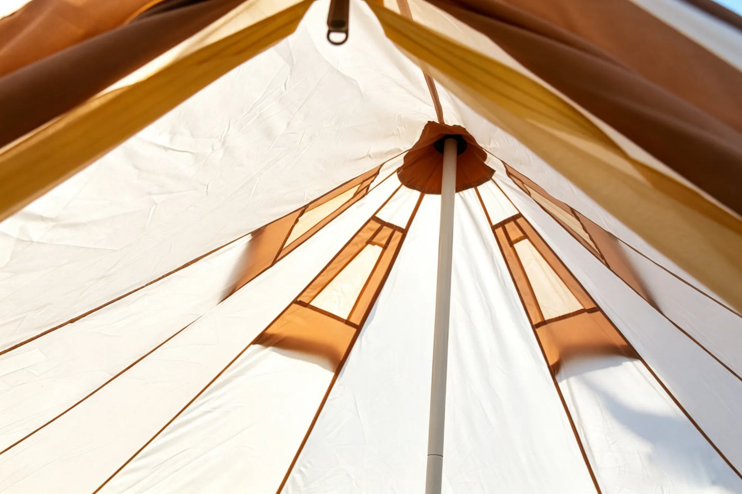 Oxford Bell Tent for Family Camping - Spacious 9.8ft Yurt with Stove Jack, Large Glamping Tents for 3-4 People, 4 Season Oxford Hot Tent Shelter Beige – view 4