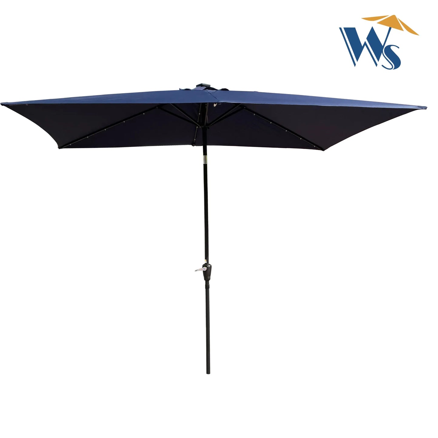 10 x 6.5t Rectangular Patio Solar LED Lighted Outdoor Umbrellas with Crank and Push Button Tilt for Garden Backyard Pool Swimming Pool – view 4