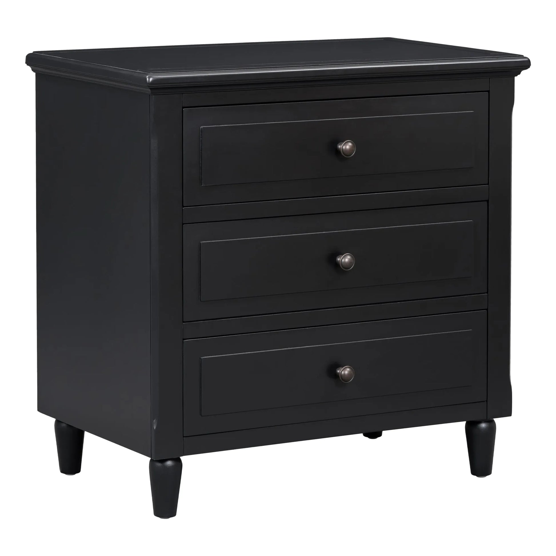 U_STYLE 28''painted Nightstand with 3 Drawers and Smooth Gliding Rails ,Simple Bedside Cabinet with Metal handle, Minimalist Sofa Side Table with – view 4