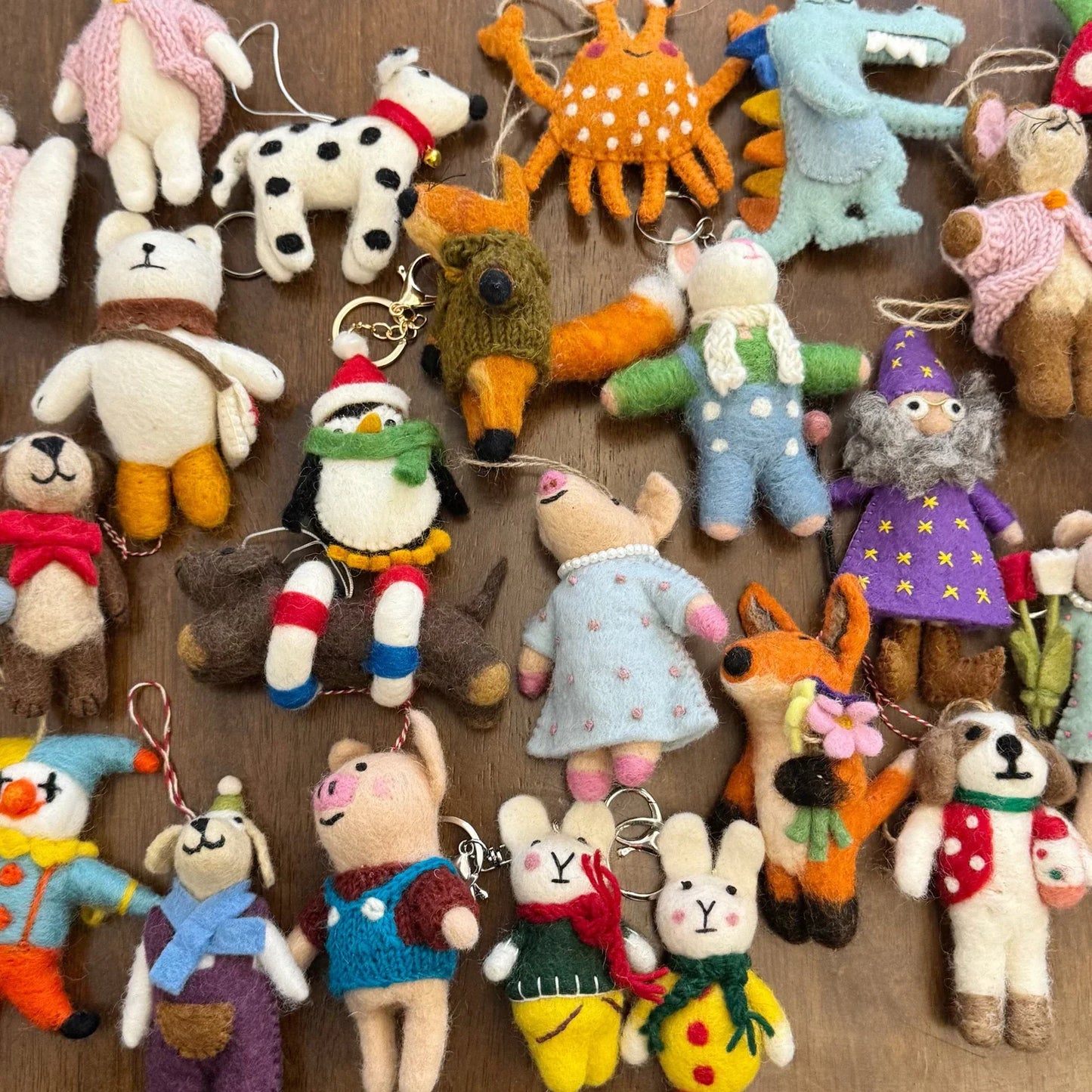 Handmade felted wool texture and character details
