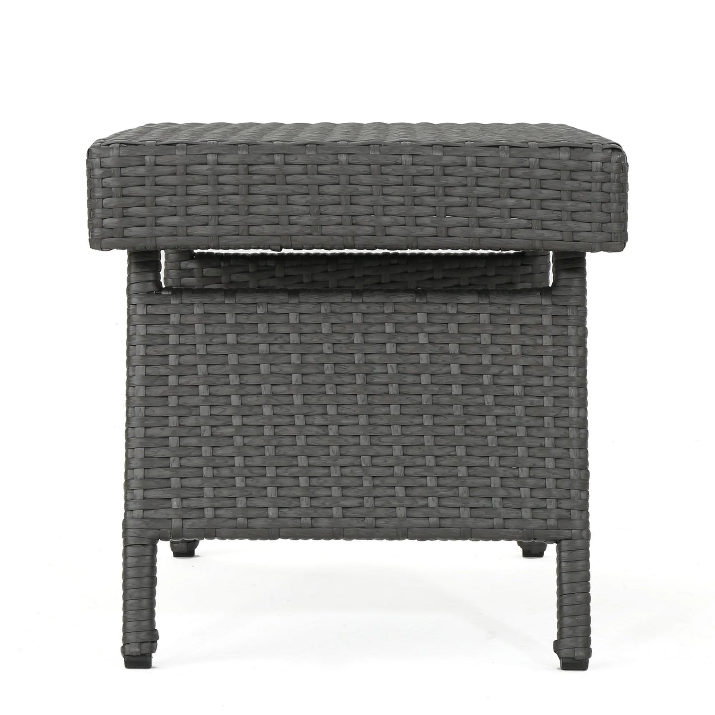 Outdoor Wicker Table with Rectangular Tabletop, Grey – view 5